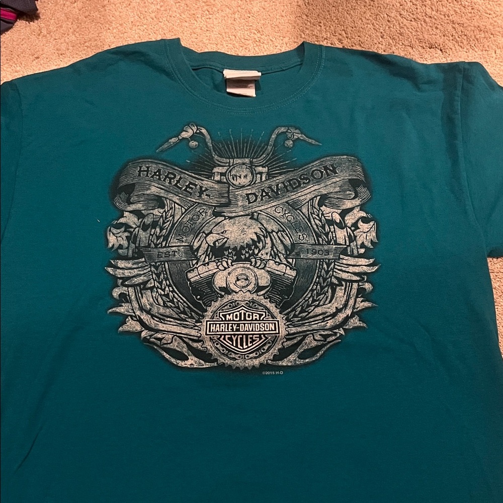 Harley-Davidson Teal Emblem T-Shirt